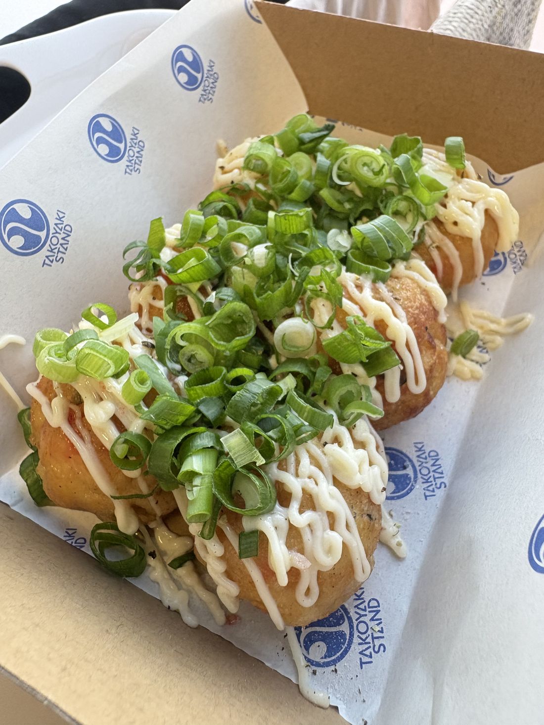 Shio Mayo Crush takoyaki with green onion and mayo